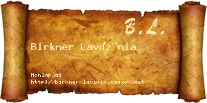 Birkner Lavínia névjegykártya